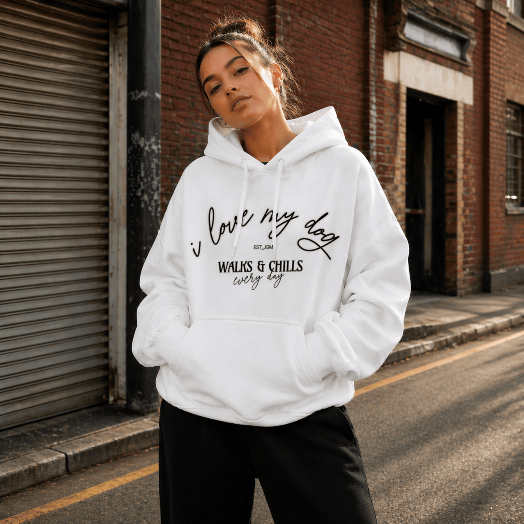I Love My Dog hoodie lifestyle – Just Groom Me