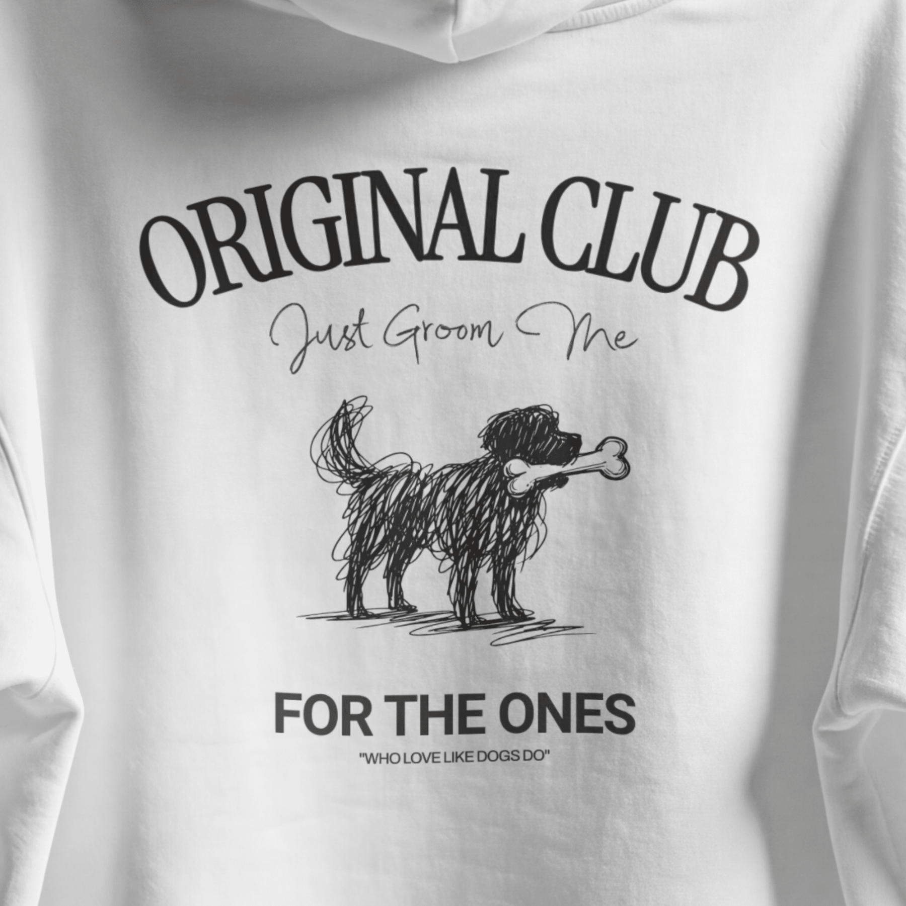 Original Club graphic hoodie detail – Just Groom Me