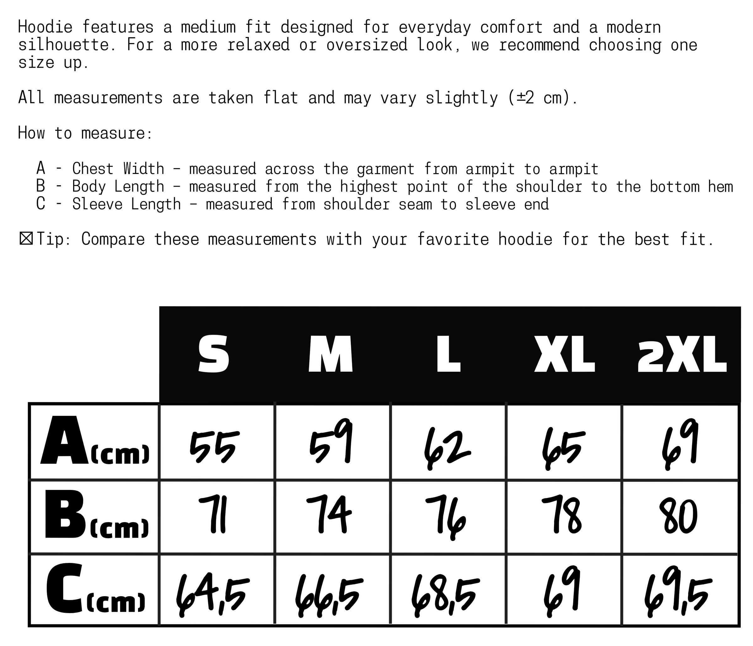 Size chart