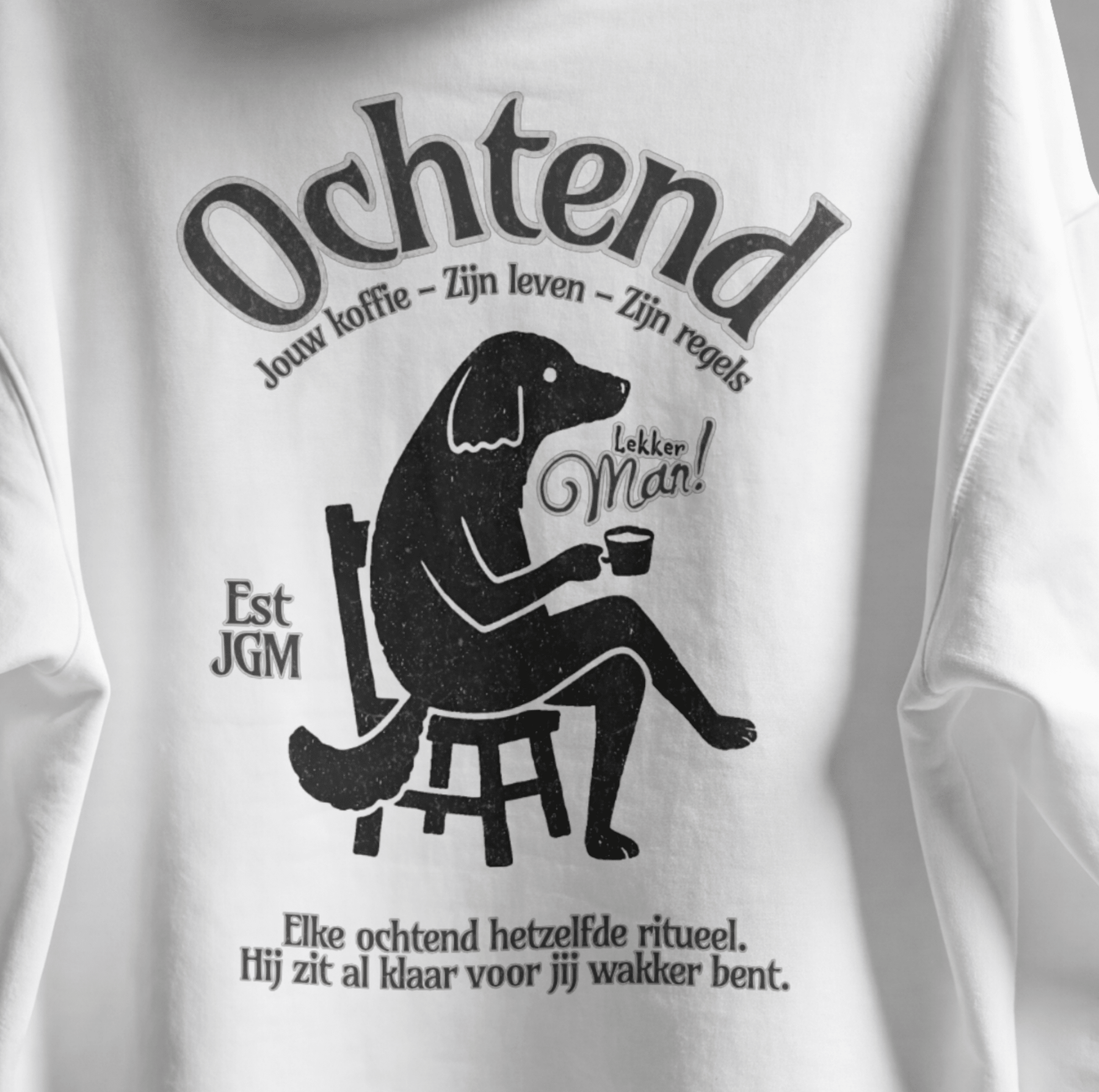 Lekker Man oversized hoodie achterkant – Just Groom Me