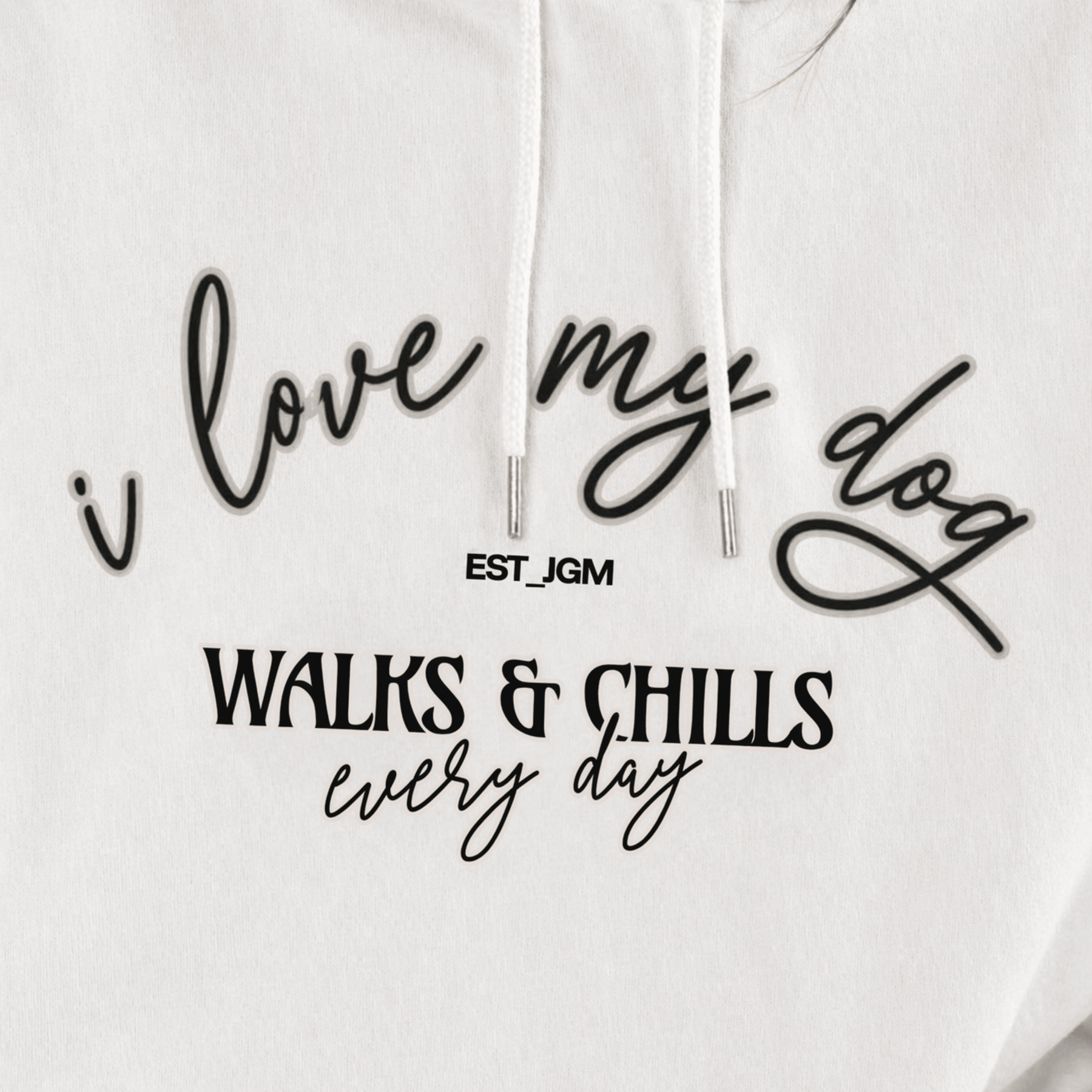 I Love My Dog statement hoodie achterkant – Just Groom Me