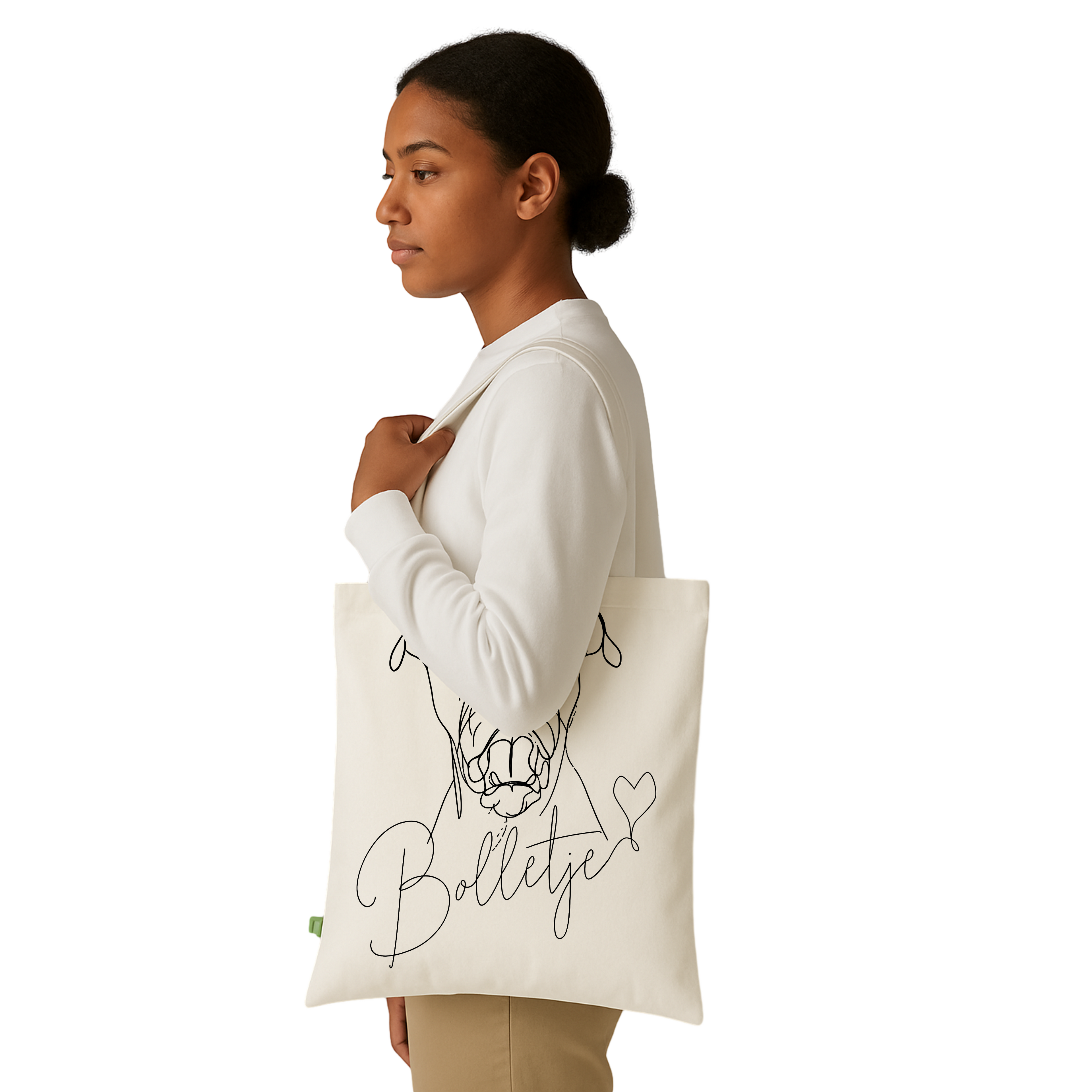 Organic Tote Bag met Print My Pet hondenportret – Just Groom Me